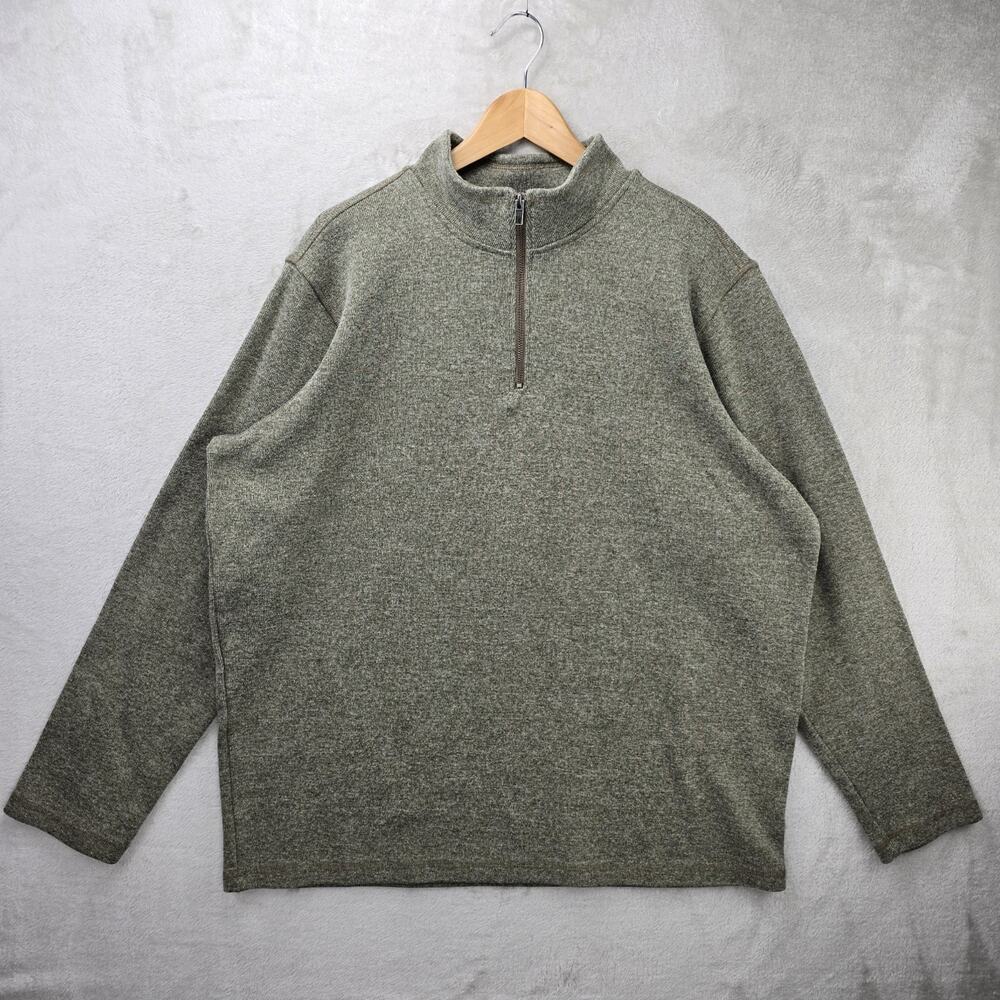Gap 1/4 Zip Sweatshirt Mens XXL Tan Long Sleeve Sweater Collared Preppy Top